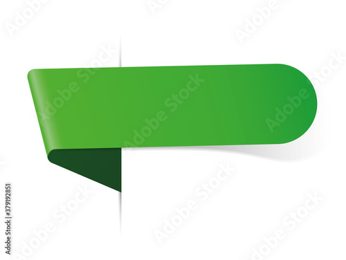 green bookmark banner for any text on white background