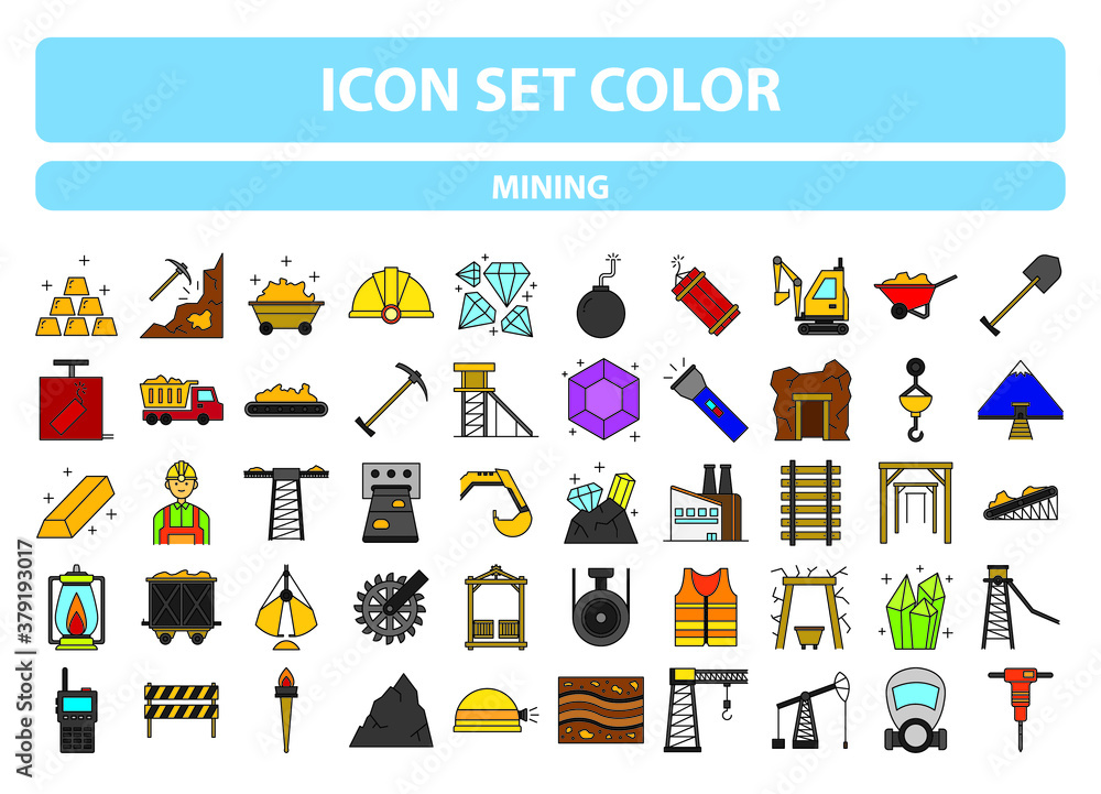 mining set of icons for web design color