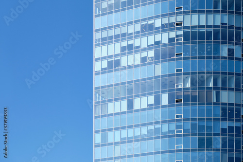 High rise skyscraper against the blue sky