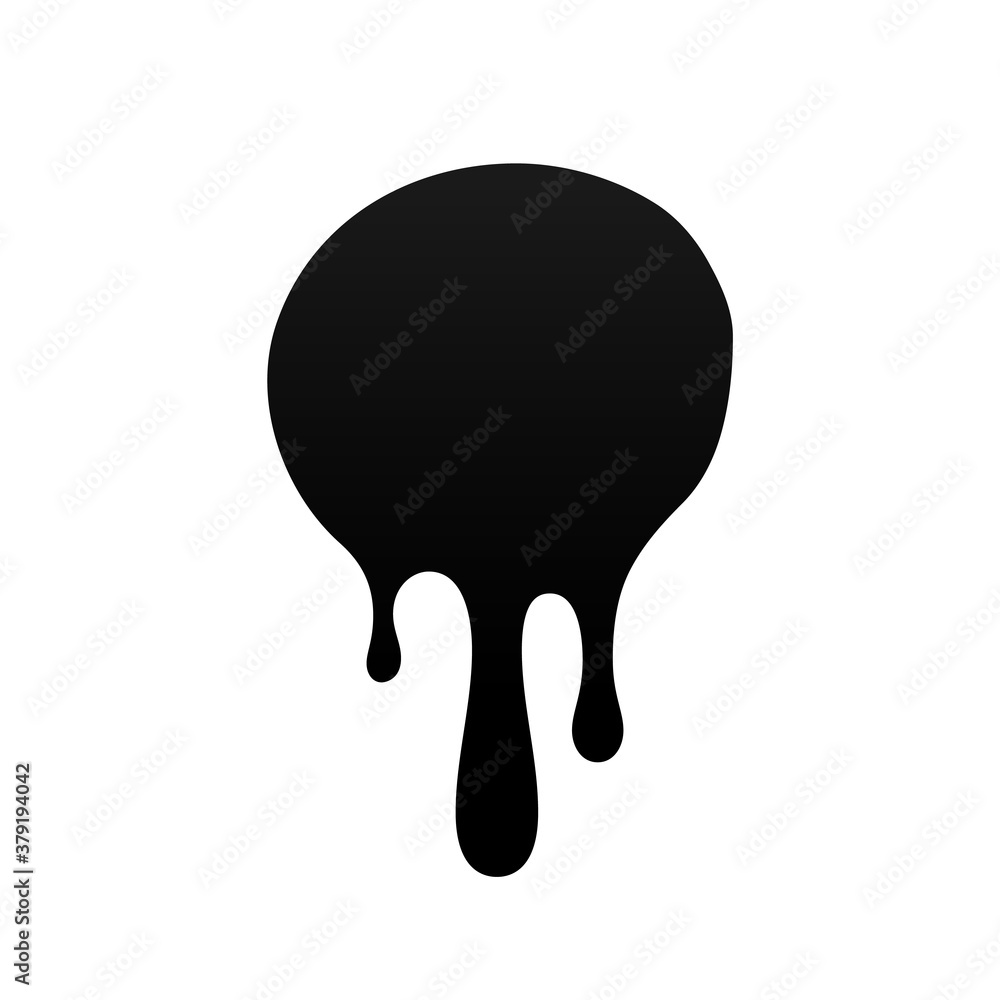 Drip paint. Ink stain. Drop melt liquid isolated on white background. Splash of chocolate, oil, blood. Black graffiti. Splatter syrup, candy sauce, caramel. Color easy to edit. Vector illustration Drip paint. Ink stain. Drop melt liquid isolated on white background. Splash of chocolate, oil, blood. Black graffiti. Splatter syrup, candy sauce, caramel. Color easy to edit. Vector illustration