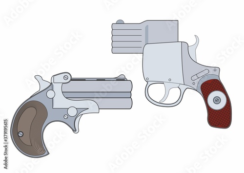 Firearm, revolver. For your design, logo. Vector illustration.
