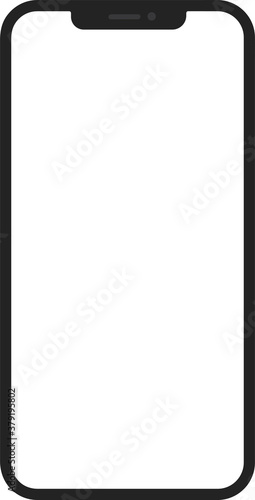 new vector Smartphone template for web interface, app demo mockup. No frames and blank screen on transparent backround