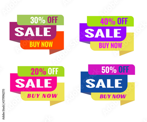 Set of colorful modern sale Banners