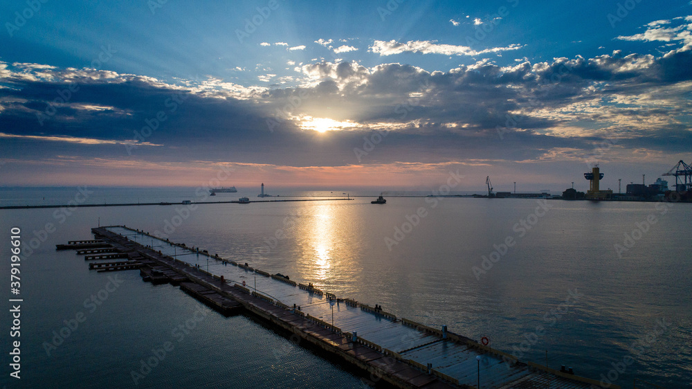 Dawn, sea terminal, Odessa city, Ukraine