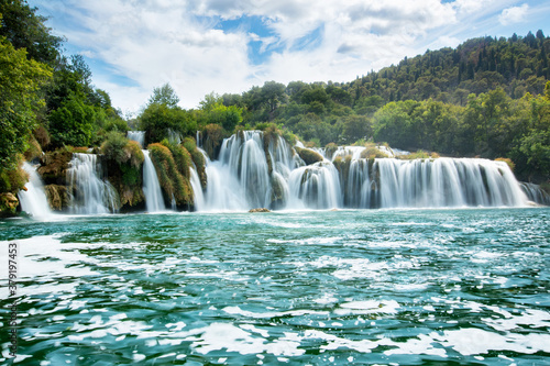 Beautiful Skradinski Buk Waterfall In Krka National Park - Dalmatia Croatia  Europe