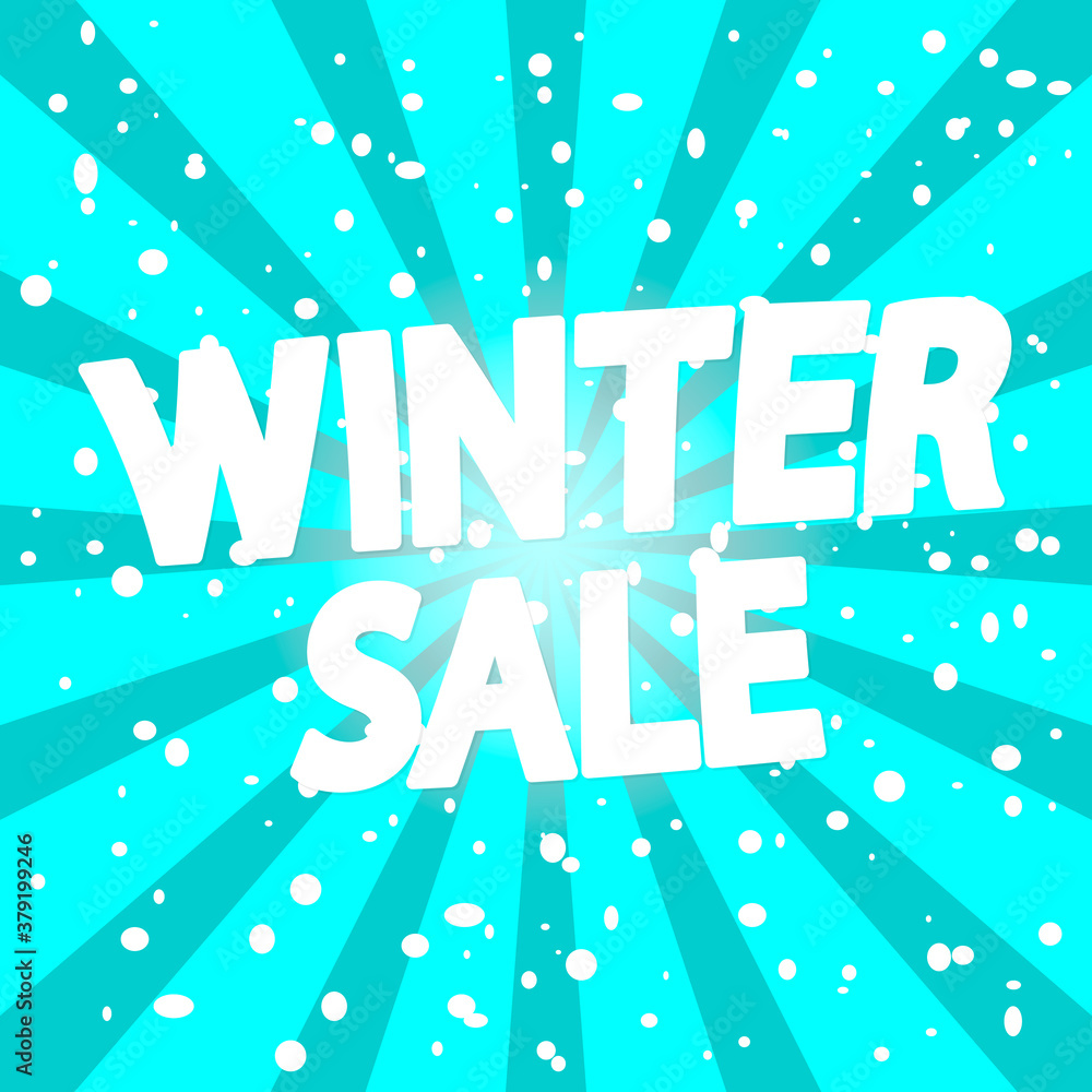 Winter Sale, poster design template, discount banner, vector illustration