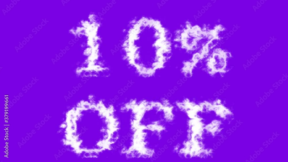 10% Off cloud text effect violet isolated background. animated text effect with high visual impact. letter and text effect. 10% Off cloud text effect violet isolated background. animated text effect with high visual impact. letter and text effect.
