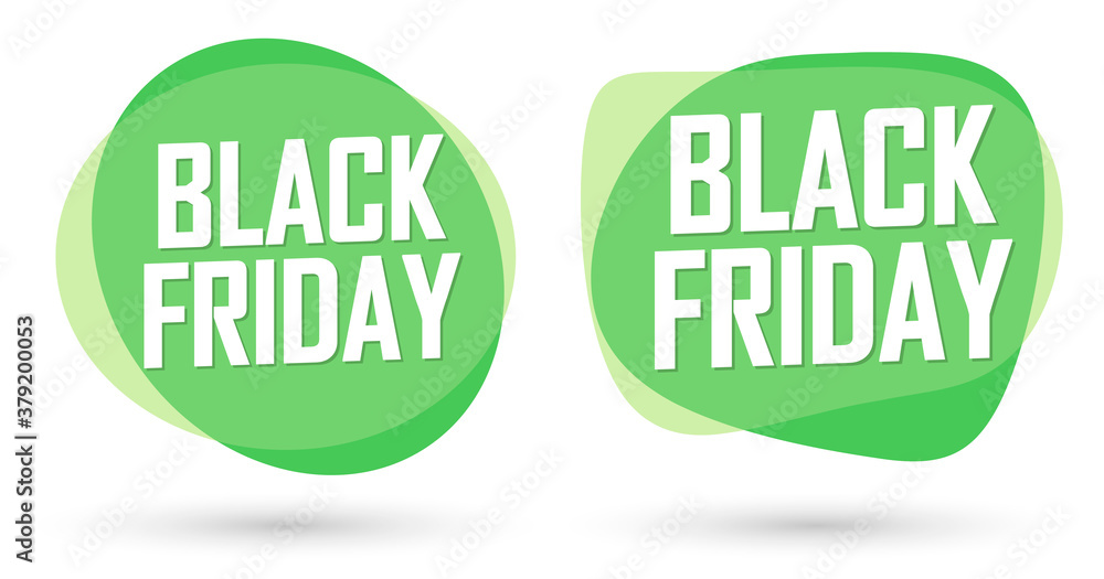 Set Black Friday Sales bubble banners design template, collection discount tags, app icons, vector illustration Set Black Friday Sales bubble banners design template, collection discount tags, app icons, vector illustration