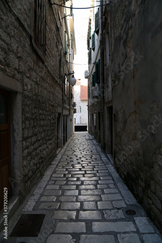 Street with a historic architecture in Sibenik