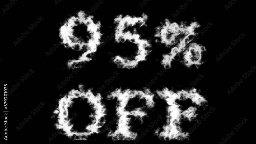 95% Off cloud text effect black isolated background. animated text effect with high visual impact. letter and text effect. 95% Off cloud text effect black isolated background. animated text effect with high visual impact. letter and text effect.