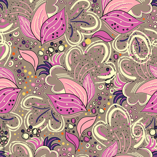 seamless vector pattern with abstract pattern, pastel floral background pattern