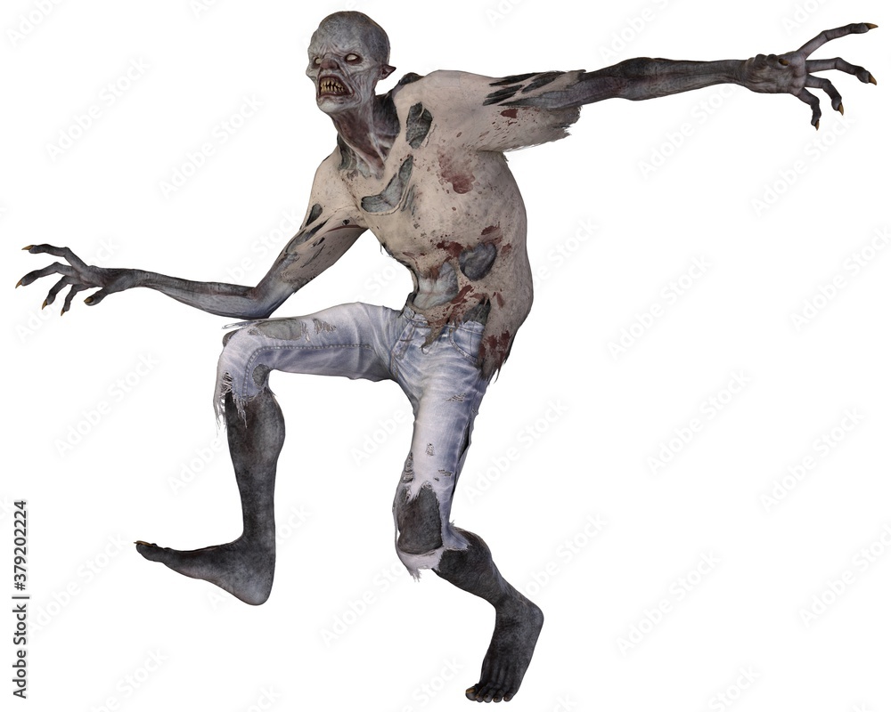 Zombie monster isolated on white 3d illustration Zombie monster isolated on white 3d illustration