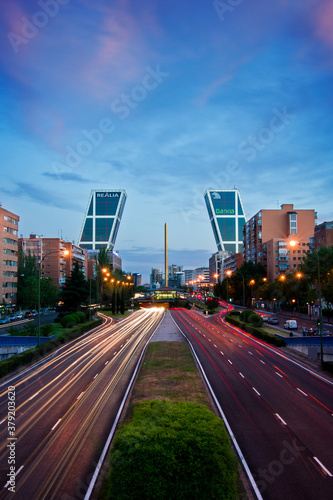 Plaza Castilla in the evening