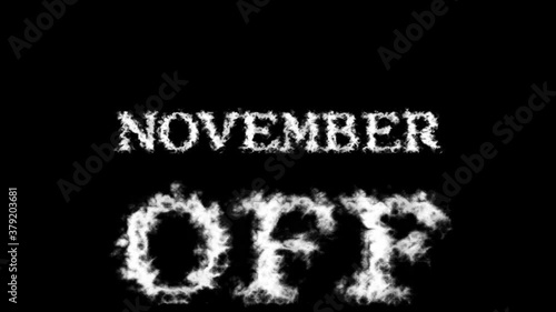 Wallpaper Mural November Off cloud text effect black isolated background. animated text effect with high visual impact. letter and text effect.  Torontodigital.ca