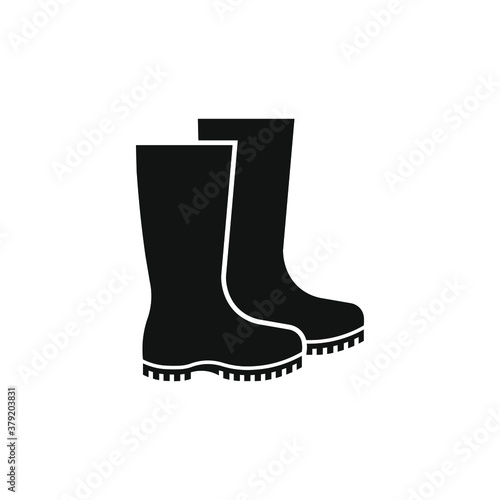 Rubber boots icon. Vector. Flat design.