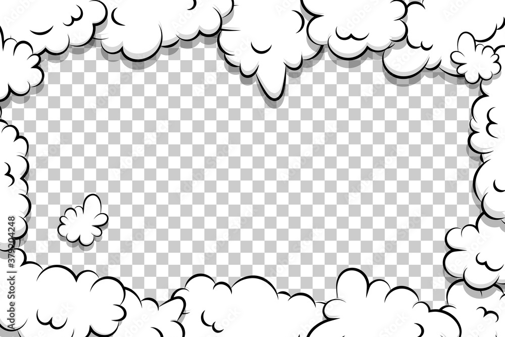artoon puff cloud template on transparent background artoon puff cloud template on transparent background