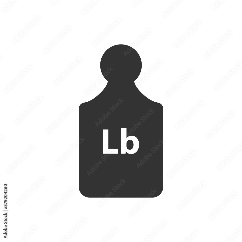 Lb, Lbs weight mass black simple flat icon