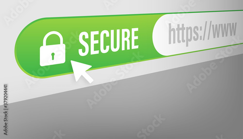 Secure connection icon vector illustration isolated on white background, flat style secured ssl shield symbols.
