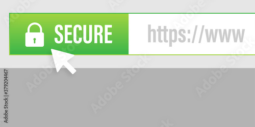 Secure connection icon vector illustration isolated on white background, flat style secured ssl shield symbols.