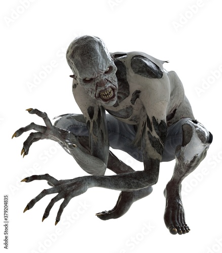 Zombie monster isolated on white 3d illustration photo