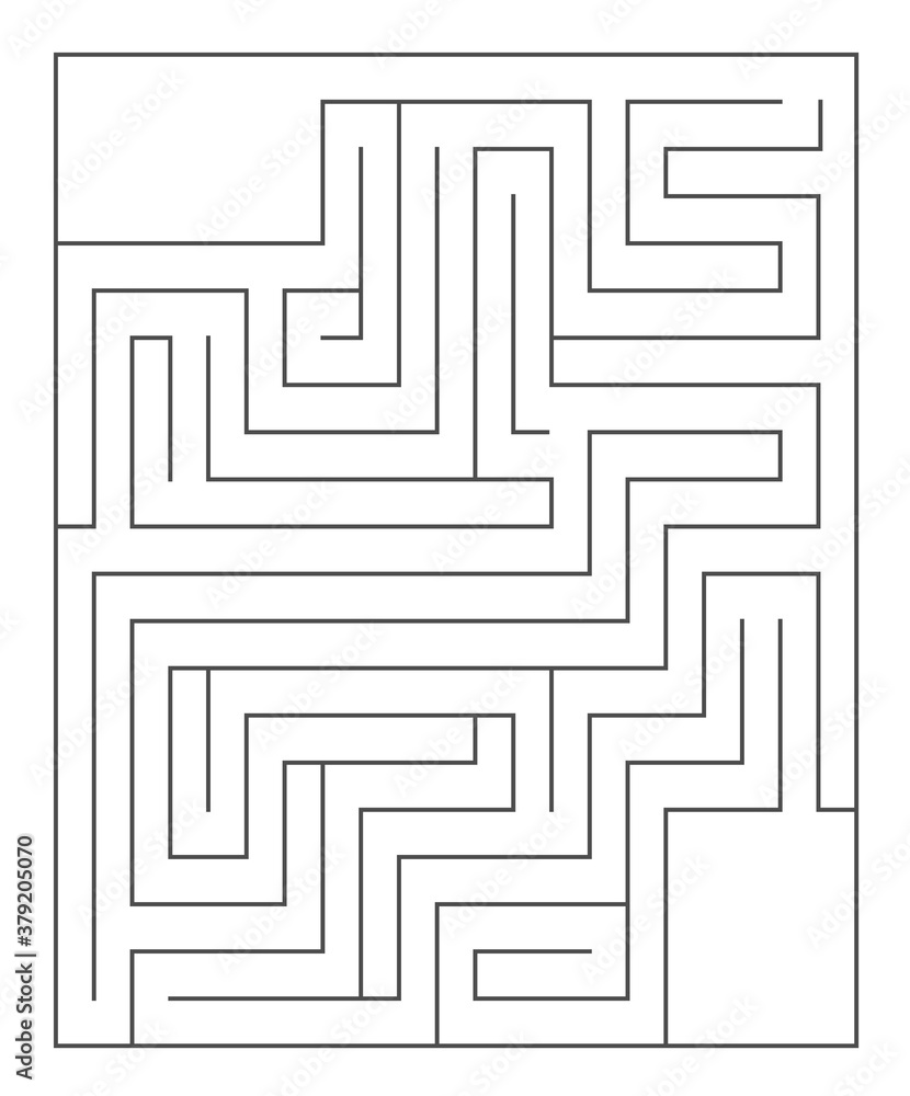 Vector maze template. Blank black and white labyrinth isolated on white background. Preschool printable educational activity or game sample. .