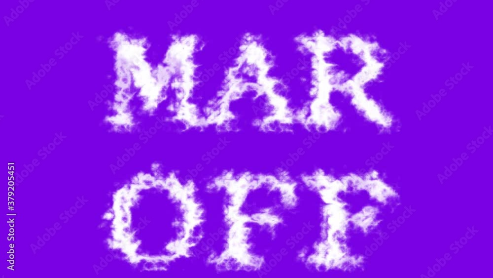 Mar Off cloud text effect violet isolated background. animated text effect with high visual impact. letter and text effect. Mar Off cloud text effect violet isolated background. animated text effect with high visual impact. letter and text effect.