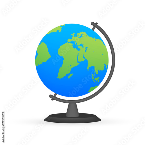 Earth globes isolated on white background. Flat planet Earth icon. Vector stock illustration.