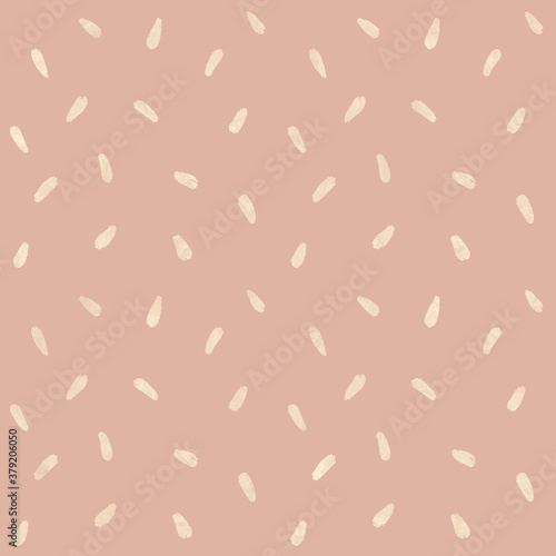 desert dust bohemian hand drawn doodle textured scattered dash lines seamless pattern in blush pink and cream white