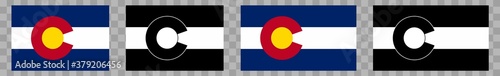 Colorado Flag Colors Black | State Flags | Banner | Symbol | Vector | Isolated | Variations