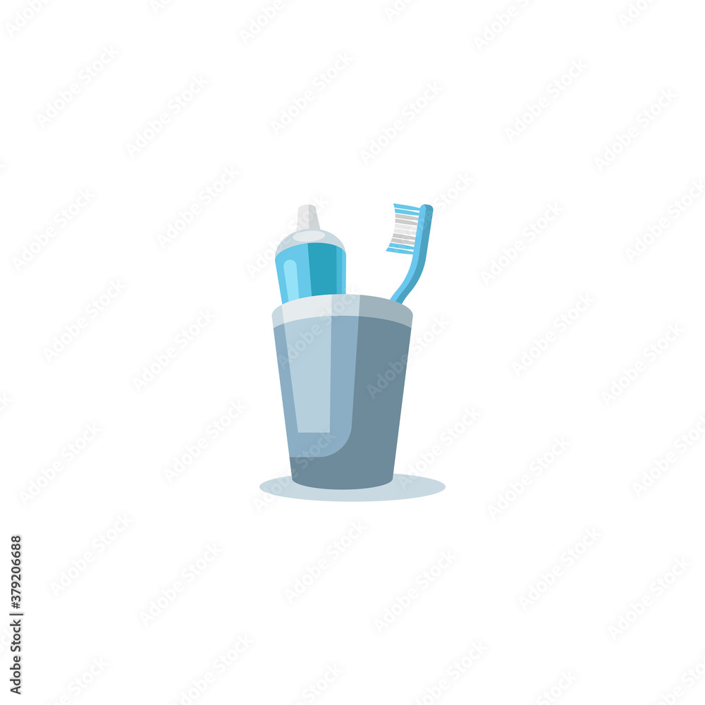 Toothbursh and Toothpaste vector illustration, isolated on white background Toothbursh and Toothpaste vector illustration, isolated on white background