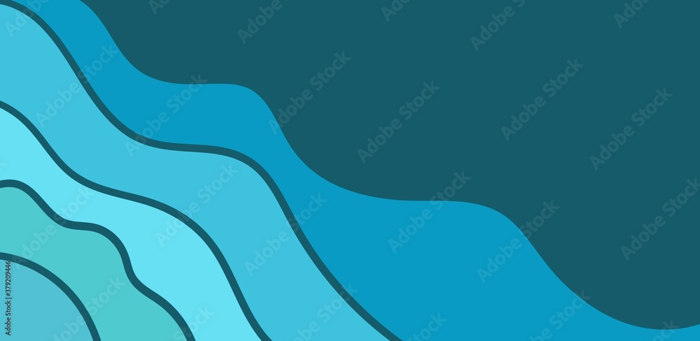 Abstract design blue geometric wave background with liguid shapes and lines. Fluid Landing page. Dynamic composition. Template for poster, backdrop, cover, brochure, wallpaper, and vector illustration