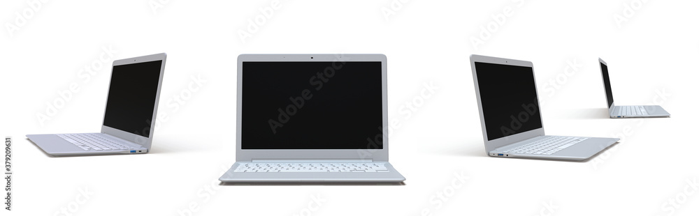 laptop mock up white background - 3D rendering laptop mock up white background - 3D rendering