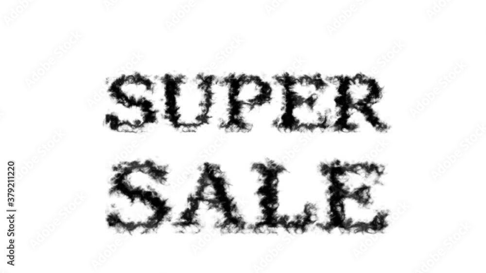 super Sale smoke text effect white isolated background. animated text effect with high visual impact. letter and text effect. super Sale smoke text effect white isolated background. animated text effect with high visual impact. letter and text effect.