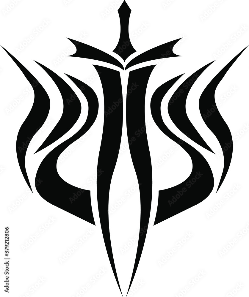 abstract pattern in the form of a shield and sword
abstract pattern in the form of a shield and sword
