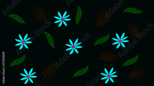 set of flowers