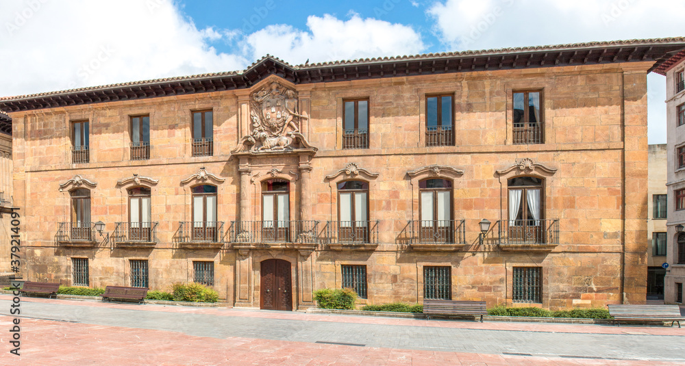 Building in Oviedo (in Spanish Palacio de Valdecarzana-Heredia) at the place called Plaza de Alfonso II el Casto Northern Spain Asturias
