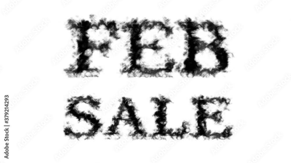 Feb Sale smoke text effect white isolated background. animated text effect with high visual impact. letter and text effect. Feb Sale smoke text effect white isolated background. animated text effect with high visual impact. letter and text effect.