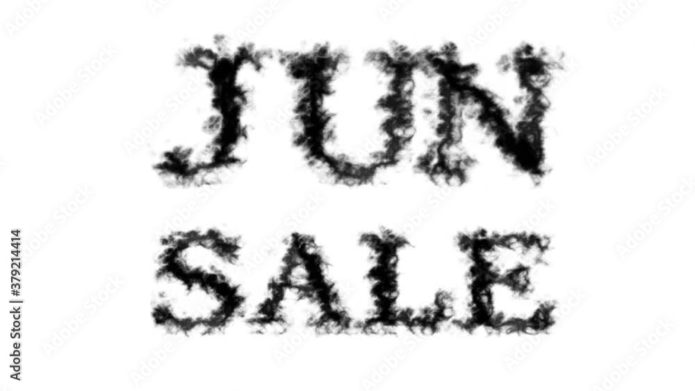 Jun Sale smoke text effect white isolated background. animated text effect with high visual impact. letter and text effect. Jun Sale smoke text effect white isolated background. animated text effect with high visual impact. letter and text effect.