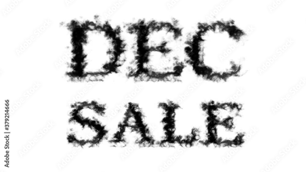 Dec Sale smoke text effect white isolated background. animated text effect with high visual impact. letter and text effect. Dec Sale smoke text effect white isolated background. animated text effect with high visual impact. letter and text effect.
