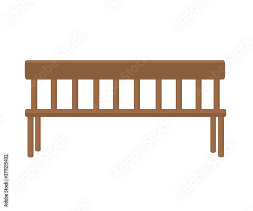 Wooden bench on a white background. Cartoon. Vector illustration.