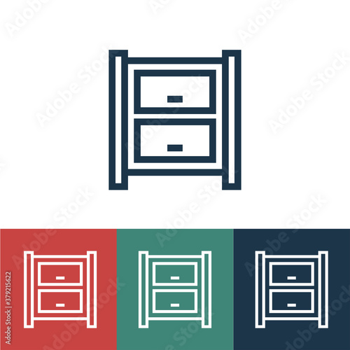 Linear vector icon with nightstand