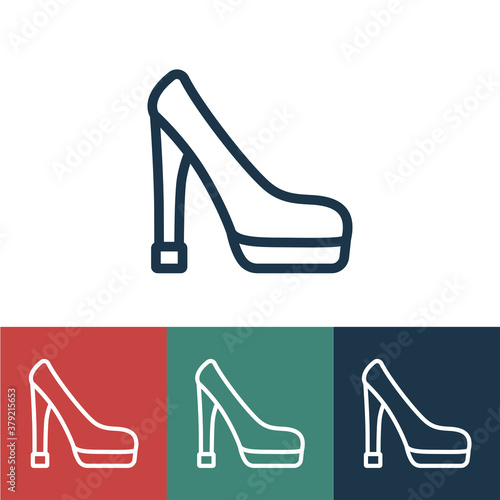 Linear vector icon with shoes