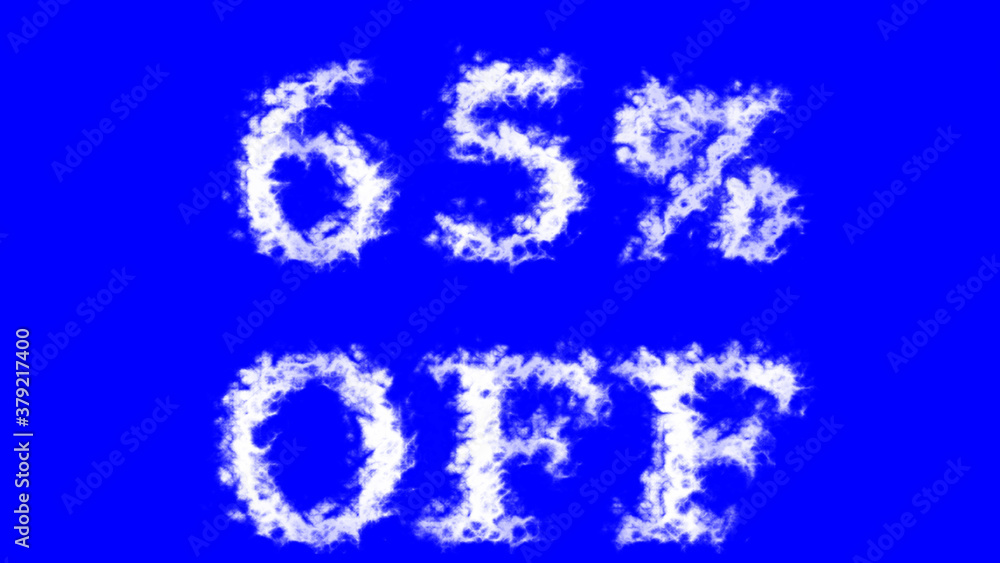 65% Off cloud text effect blue isolated background. animated text effect with high visual impact. letter and text effect. 65% Off cloud text effect blue isolated background. animated text effect with high visual impact. letter and text effect.