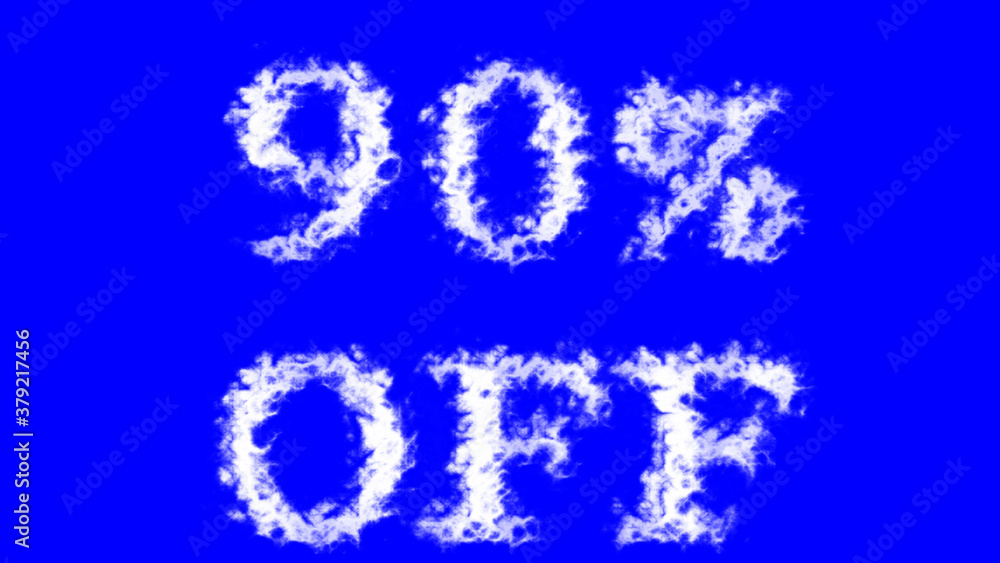 90% Off cloud text effect blue isolated background. animated text effect with high visual impact. letter and text effect. 90% Off cloud text effect blue isolated background. animated text effect with high visual impact. letter and text effect.