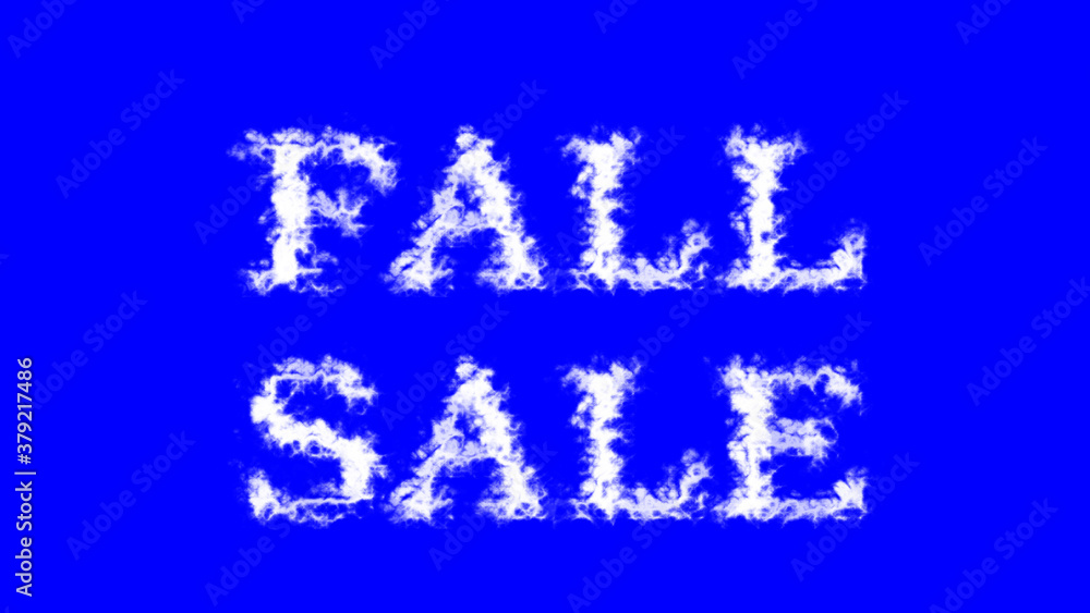 Fall Sale cloud text effect blue isolated background. animated text effect with high visual impact. letter and text effect. 