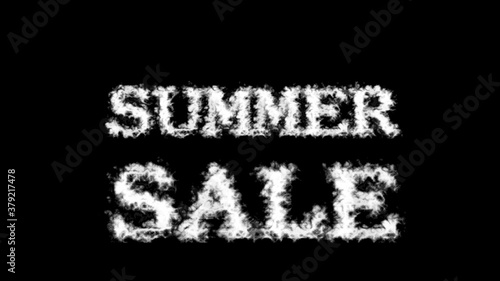 Summer Sale cloud text effect black isolated background. animated text effect with high visual impact. letter and text effect. 