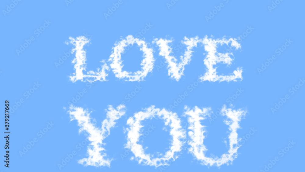 Love You cloud text effect sky isolated background. animated text effect with high visual impact. letter and text effect. Love You cloud text effect sky isolated background. animated text effect with high visual impact. letter and text effect.