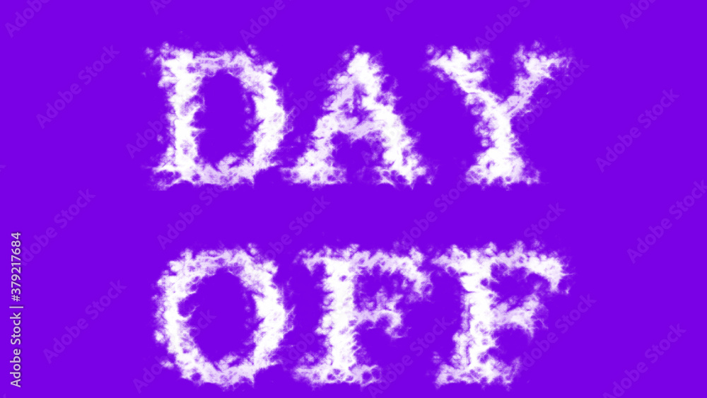 Day Off cloud text effect violet isolated background. animated text effect with high visual impact. letter and text effect. Day Off cloud text effect violet isolated background. animated text effect with high visual impact. letter and text effect.