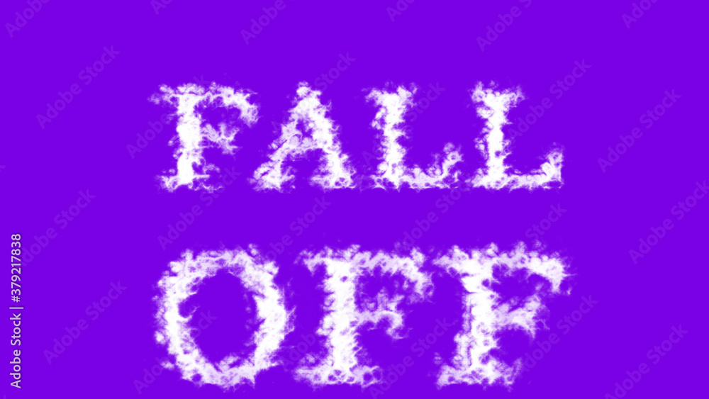 Fall Off cloud text effect violet isolated background. animated text effect with high visual impact. letter and text effect. 