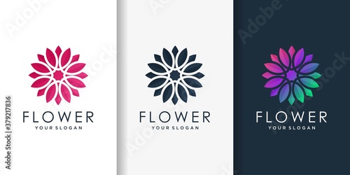Flower logo with modern gradient style, beauty, flower, spa, health, Premium Vector